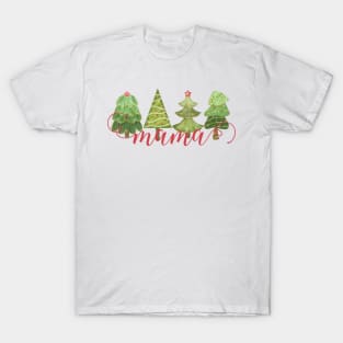 Script Mama Cute Whimsical Christmas Trees T-Shirt